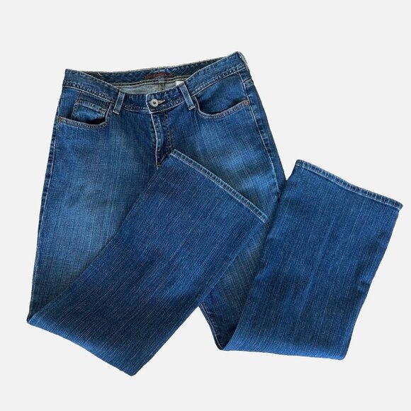 Eddie Bauer Women's 10 S Shaped Fit Denim Cotton Mid-Rise Blue Y2K Jeans - Picture 1 of 5